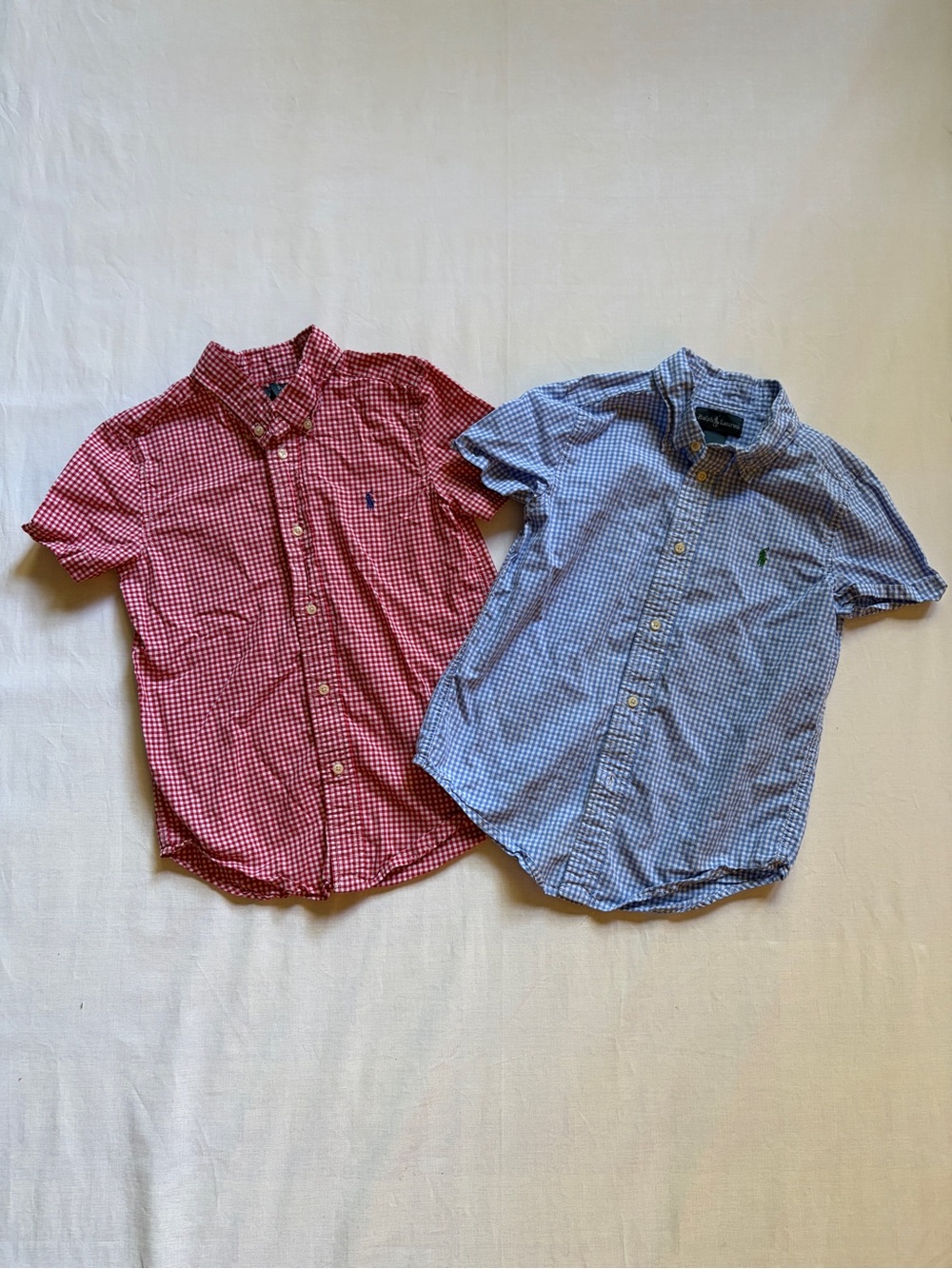 Ralph Lauren Polo Red and Blue button up (set of 2 total). Boys size 6